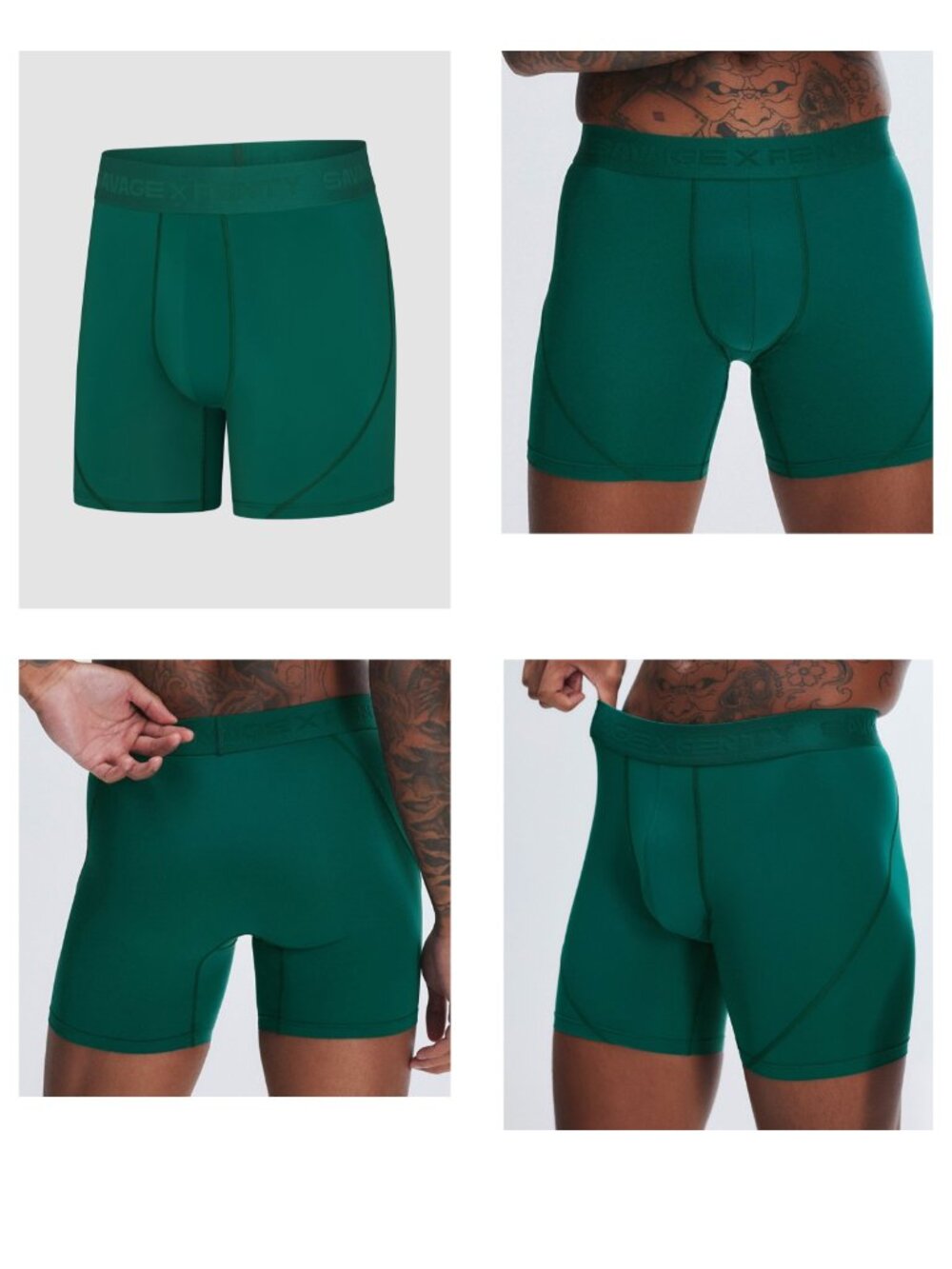New Savage x Fenty Shadow Fit Boxer Briefs Green Size XXXL